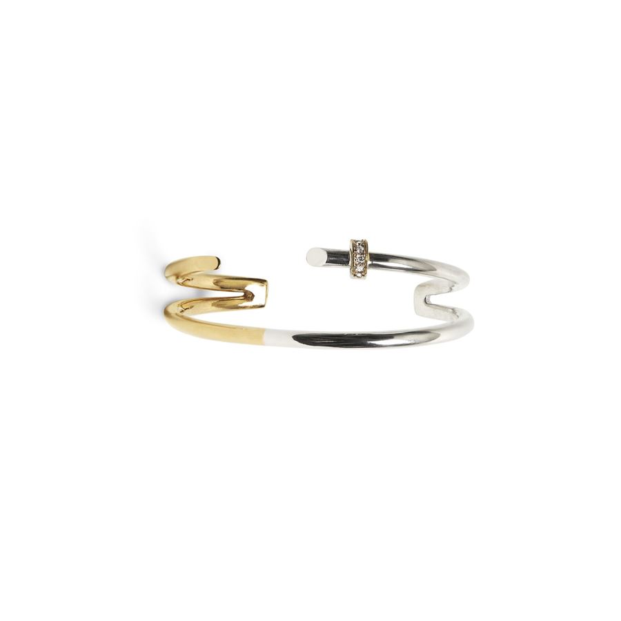 Bracciale 'Neon' 2 elementi con bullone e pavè NEON | BR2 FAGBR BULL PV7